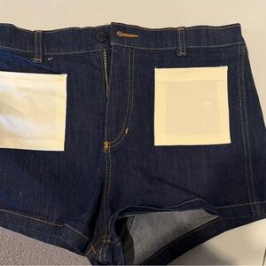 Women's Blue Jean Shorts with White Accents